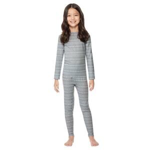 Kids 32 Degrees Heat Long Sleeve Crew Neck + Legging 2-Pack Set Gray Small NEW